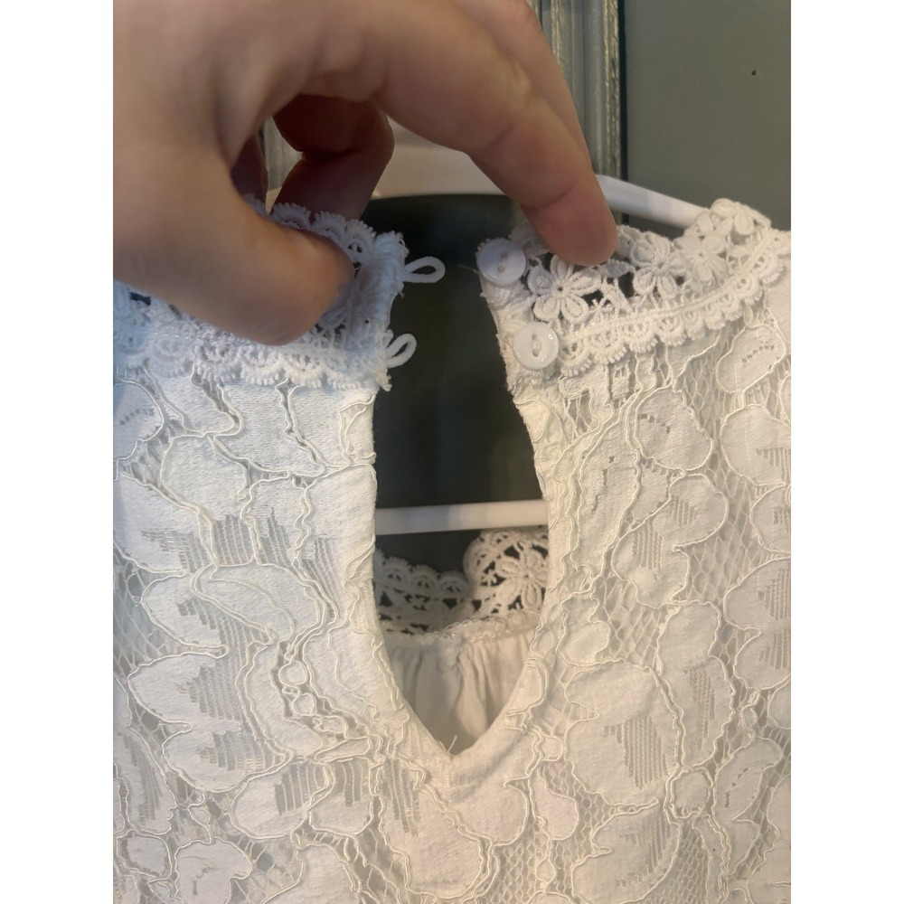 Sweet Lovely By Jen Romantic Lace Lined Cottage Core Bohemian Top Size L - Picture 3 of 8
